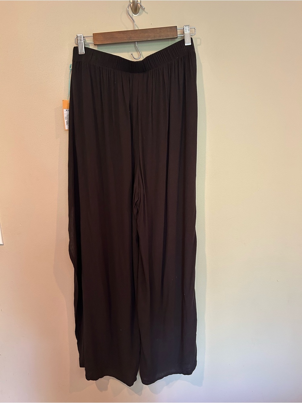 Kona Sol Black Split-Leg Tie-Waist Wide Leg Pants - Picture 5 of 5